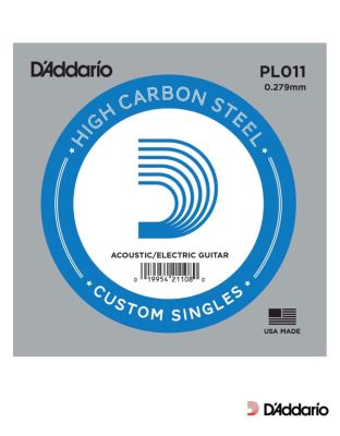DAddario  PL011 สายกีตาร์ สายปลีก แพ็ค 5 เส้น สายกีตาร์โปร่ง / สายกีตาร์ไฟฟ้า เบอร์ 11 แบบ High Carbon Steel ของแท้ 100% (Pack of 5) ** Made in USA **