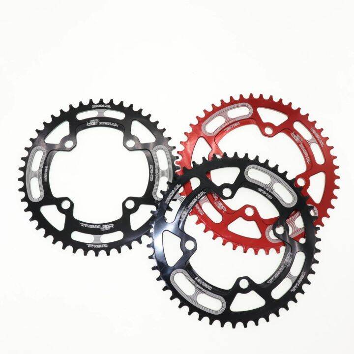 snail-ใบจานเดี่ยวจักรยาน-104bcd-ขนาด-40-42-44-46-ฟัน-mtb-mountain-bike-chainwheel-สีดำ