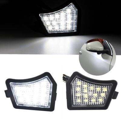 ﺴ卐₪ 2Pcs White LED Under Mirror Welcome Lamp Puddle Light For Jaguar XF X250 X260 XJ X350 X351 X358 XE X760 XK XKR Canbus No Error