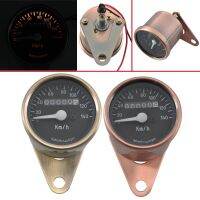 Motorcycle Retro Bronze Yellow Copper Instrument LED Speedometer Gauge Universal