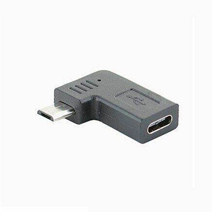 L Shaped Type-C to Micro USB Converter Adapter 90 Degree Right Left ...