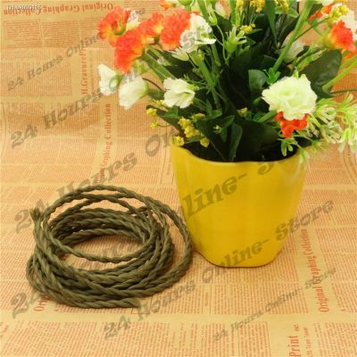 ✎❖◈ Green Color -5m/lot 2x0.75 Vintage rope Wire Twisted Cable Retro Braided Electrical Wire Fabric Wire DIY Pendant Lamp Wire Lamp