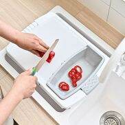 XUNJIE Trái cây Nhà bếp Giặt Thoát nước Cắt Nhựa Với giỏ lưu trữ Thớt Dụng
