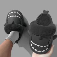 【CW】 2023 Men  39;s Slippers Couple Warm Fluffy Slides Soft Household Cartoon Indoor Shoes Faux Fur