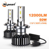 NLpearl 2x H7 Led Headlight Bulbs Led H7 Canbus H4 H11 H3 H1 9005HB3 9006HB4 9012 H8 12V 50W 12000LM CSP Chips Auto Headlamps