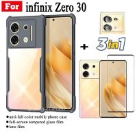 3in1 Infinix Zero 30 5G เคสโทรศัพท์มือถือกันตกสำหรับฟินนิกซ์ Zero30ฟิล์มกระจกเทมเปอร์ + ฟิล์มเลนส์