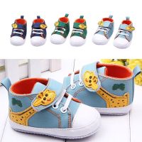 COD SDFGERTERTEEE Baby Infant Girl Boy Cute Cartoon Soft Sole Sneakers Canvas Crib Prewalker Shoes 0-12 Months