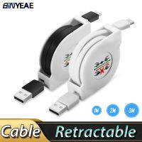 USB Type-C Retractable Cable For Samsung Galaxy S23 S22 S21 Ultra Plus S23+ A51 A71 Xiaomi Redmi Fast Charging Cable 1/2/3 Meter Cables  Converters