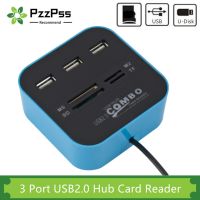 Lamberts PzzPss 3 Ports USB2.0 USB Card Reader SD/TF Splitter All In Laptop Accessories