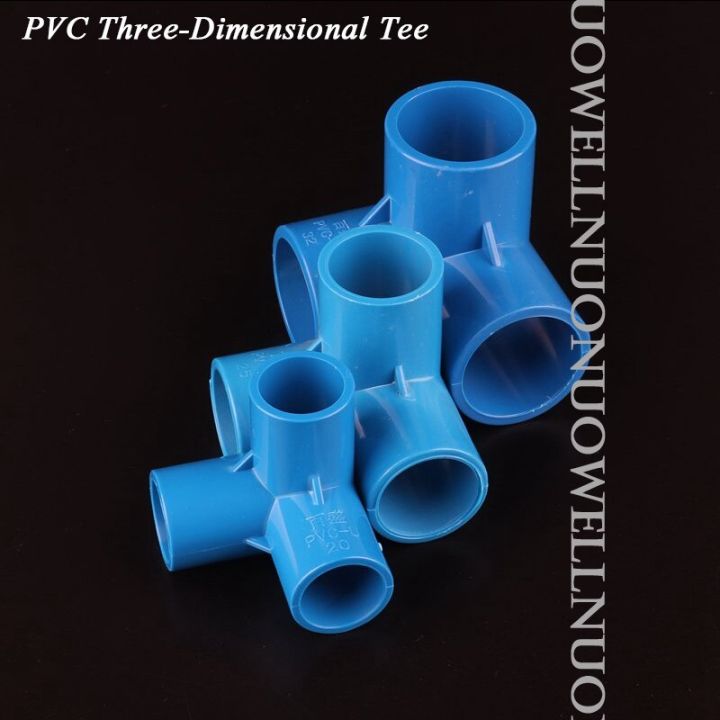 2pcs-20-25-32-40mm-pvc-pipe-connector-three-dimensional-tee-diy-three-way-plastic-tool-aquarium-garden-irrigation-hose-fittings