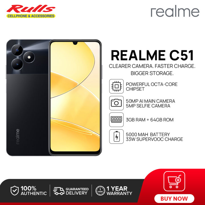 Realme C51 Smartphone 3gb 64gb 4gb 128gb Powerful Octa Core Chipset 6 7” 90hz Display