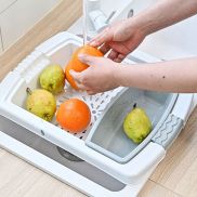 Huyan trái cây nhà bếp cắt rửa nhựa đa chức năng với stoarge giỏ chén Lọc