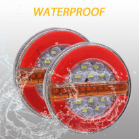 2Pcs 24V Waterproof LED Trailer Truck Tail Light Brake Light For Car Boat Bus Van Caravan Flow Turn Signal Lamp Strobe Light