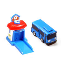 TAYO Small Bus Cartoon Cute Catapult Sliding Door Can Open Car Park Catapult Toy Anime Model Baby Puzzle Gift Childrens Car Toy