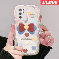 เคส JIUMOO สำหรับ Xiaomi POCO M3 Pro 4G M3 Pro 5G Redmi Note 10 5G Note 10T Note 10 Pro Max รูปทรงโบว์ผูกเนื้อครีมกันกระแทกเคสโทรศัพท์โปร่งใส TPU เจลซิลิกาแบบใสป้องกันการตกหล่นฝาครอบป้องกันเลนส์กล้องถ่ายรูป