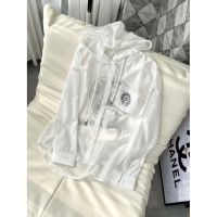 COD Chrome Hearts 23 new Tencel cotton cap sun-proof long-sleeved shirt coat womens short front and long back fabric breathable and comfortable HJLH