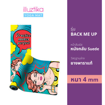 illuztika เสื่อโยคะ Natural rubber 4mm ลาย Glamour girl YM513