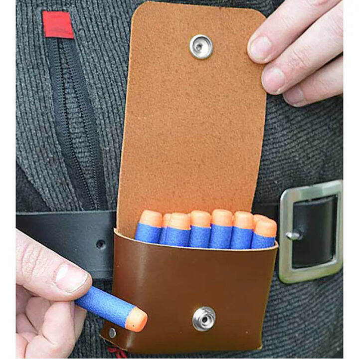 Steampunk Leather Nerf Ammo Pouch Holder Kit Round Matrix Dart Storage