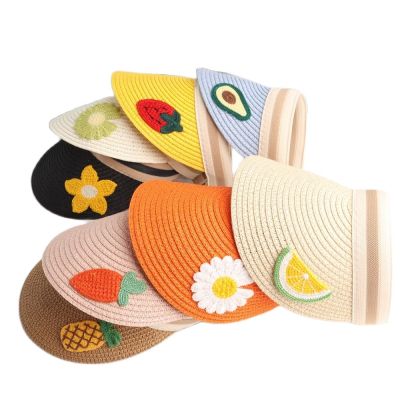 [hot]Newest Child girl floral sun hat Summer kids boy baby casual beach holiday Sunshade caps Flower fruit hats