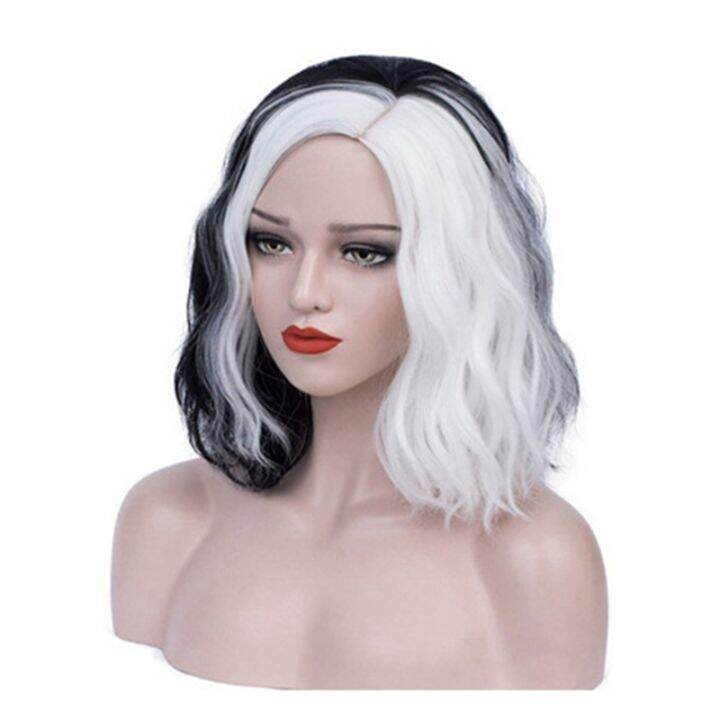 short-wavy-shoulder-length-women-full-bang-heat-resistant-wig-synthetic-hair-for-girls-charming-wigs-black-amp-white