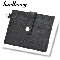 Baellerry Men Short Card Holder Multi Card Position Coin Purse PU Leather Driver License Clip for Male Buckle Wallets tarjetero