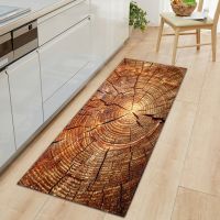 6 Styles Anti-slip Modern Kitchen Rugs 100 Polyester Wood Grain Pattern Floor Carpet for Living Room Washable Doormat Home Rug