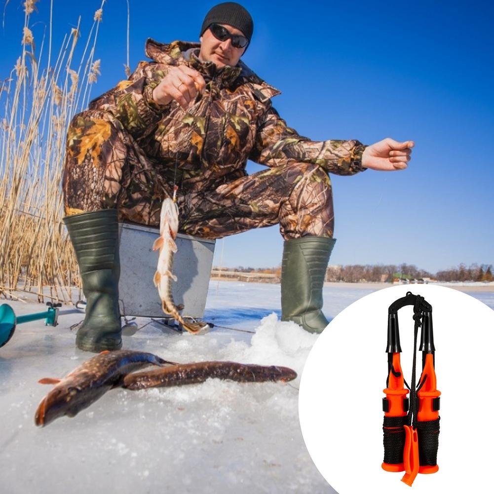 Ice Fishing Safety Picks Life Saving Handheld Spikes Easy-Grip Molded Handle 