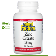 Natural Factors, Zinc Citrate, 15 mg, 90 Tablets - iHerb Việt Nam