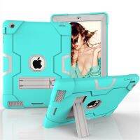 【DT】 hot  Funda For Ipad 2 3 4 Case A1395 A1396 A1397 A1416 A1430 A1403 Models Shell Safe Kids Armor Soft Shockproof Silicon + Hard Cover