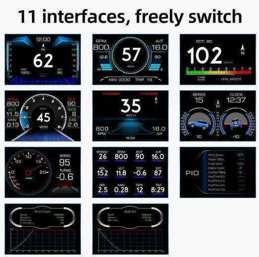 เครื่องวัดความเร็วแบบดิจิตอลสำหรับรถยนต์-เครื่องวัดความเร็วหน้าปัดรถยนต์-obd2-gps-ระบบแสดงผล-gps-มิเตอร์-hud-มิเตอร์วัดระยะทางอินเตอร์เฟสวัดอุณหภูมิน้ำมันน้ำมาตรวัดความเร็ว-gps-obd2มาตรวัดอัจฉริยะ-hon