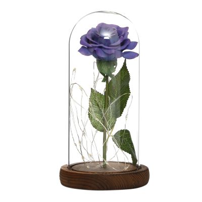 Artificial Eternal Rose LED Light Artificial Flowers the Beauty Rose in Flask Wedding Valentine Day Gifts