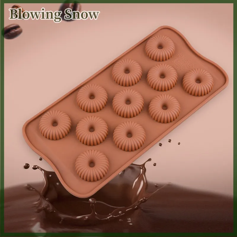 SHENHONG Mini Spiral Donuts Shaped Chocolate Mold Small Size