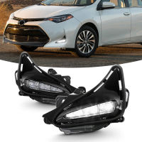 LED DRL ไฟตัดหมอกสำหรับ Toyota Corolla Lexle 2017 2018 2019ไฟวิ่งกลางวันกันชนขับรถ Ry สายสวิทช์กันน้ำ