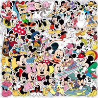 ?พร้อมส่ง?New Disney Mickey mouse pooh donald duck MIX  Sticker มิกกี้ 50 แผ่น พีวีซี กันน้ำ สติ๊กเกอร์ USA CARTOON