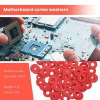 100PCS Red Motherboard Screw Insulating Fiber Washers