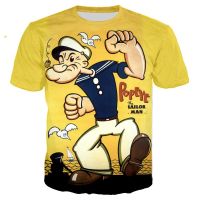 2023 Customized Fashion Funny Popeye T Shirt 3D Print Men/women Summer Streetwear Casual T-shirt Men Punk Crewneck Tshirt，Contact the seller for personalized customization