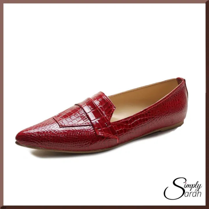 Marikina Tina Pointed Flat Shoes with Strap Pinoy Made ɴᴏᴛ Rubber Shoes