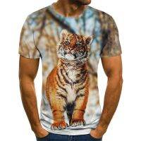 2023 Men Fashion T-shirt Atest Tiger 3d Printed Animal Cool Simple And Generous Summer Breathable Casual Oversized Short Sleeve Tops