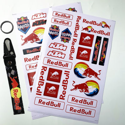 Motorcycle Red-Bull Stickers Bicycle Helmet Waterproof Decals  KTM Stickers A4 Size Nylon keychain For YAMAHA HONDA KAWASAKI