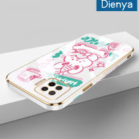 เคส Dienya สำหรับ OPPO A73 2020เคส F17การ์ตูนน่ารักลายโชคดีน่ารักใหม่กรอบสี่เหลี่ยมแบบนิ่มซิลิกาเจลกันกระแทกเคสมือถือรวมทุกเลนส์กล้องถ่ายรูปฝาครอบป้องกัน