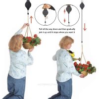 Easy Reach Telescopic Retractable Plant Pulley Set Pull Down Hanger for Basket Pots Potted Plants Adjustable Hanging Flower Hook