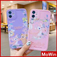 【คุณภาพสูง】Mowin - เคสไอโฟน เคส iPhone ซิลิโคนนุ่มขอบสี่เหลี่ยม Love กรอบกล้องป้องกันการลื่นกันกระแทก Lina Bell การ์ตูนสีชมพูสีม่วงสไตล์น่ารักสำหรับ iPhone 13 Pro Max iPhone 12 Pro Max iPhone 11 Pro Max iPhone 7 Plus iPhone XR XS MAX ?MW?