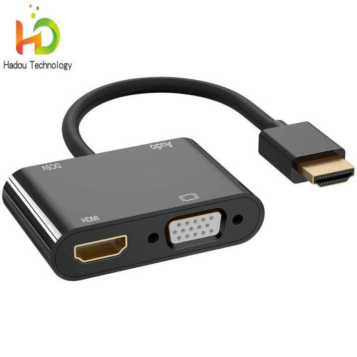 HDMI splitter， HDM To VGA Adapter Dual HD VGA Splitter Dual Display At