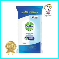 ผ้าเช็ดทำความสะอาดพื้นผิว DETTOL ANTI-BACTERIAL 45 แผ่นWET WIPES DETTOL ANTI-BACTERIAL 45-SHEET **คุณภาพดี**