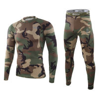 2021Mens Camouflage Thermal Underwear Set Winter Long Johns Men Sports Compression Long sleeve Shirts+Leggings Fitness Tracksuit