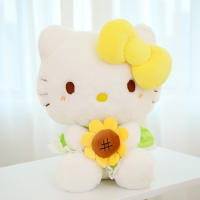 Kawaii Hello Kitty Plush Toys Realistic Stuffed Doll Soft Comfortable Skin-friendly Plush Toy for Kids Baby Comforting Gift