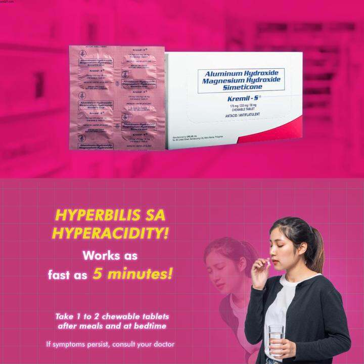 hope Superman common ♤Unilab KremilS 100 Tablets Antacid for Fast
