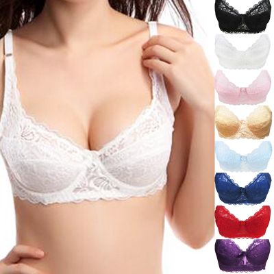 （A So Cute） Hot Women Sexy Underwire Padded Up EmbroideryBra 32-40B BrassierePush Up Bras