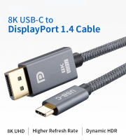 New Type C To DP Cord 8K 60Hz 2m 3m USB C To DisplayPort Cable Type-C To DP Cable 8k for 2021 Pro M1 Mac Mini, XPS