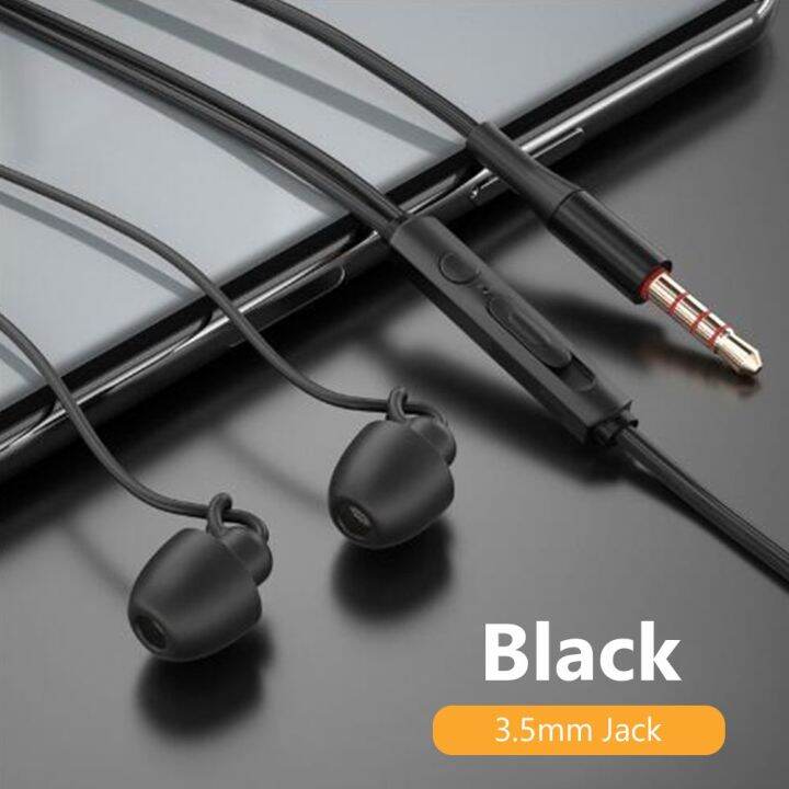 3.5mm/Type C Antinoise Headphones Ultra Silicone Sleeping Earphones